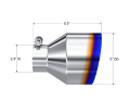 Picture of MBRP Univ- T304 Stainless Steel Burnt End Tip 2-5in ID - 5in OD - 6-5in Length Angle Cut Single Wall