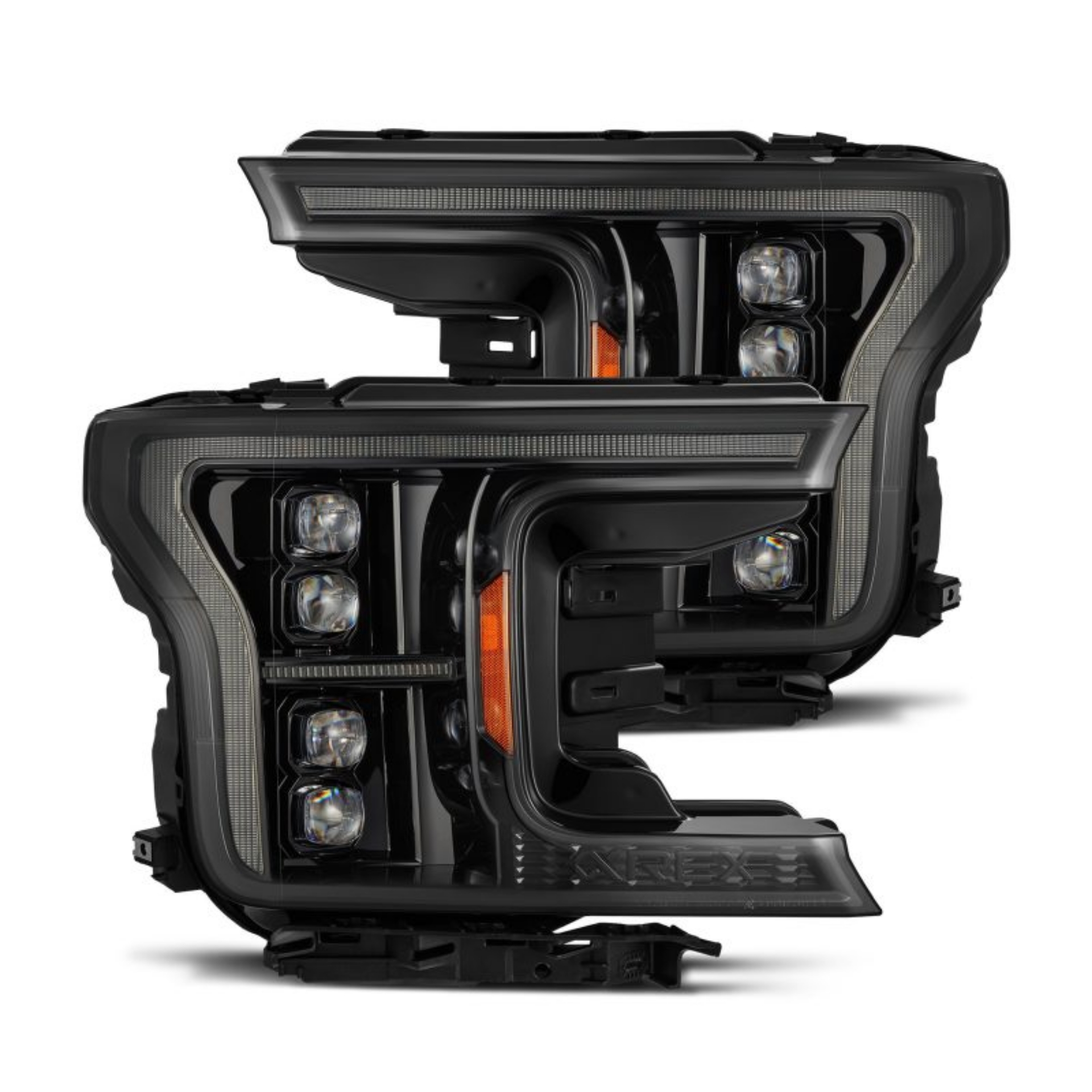 Picture of AlphaRex 18-20 Ford F-150 NOVA LED Proj Headlight Alpha Blk 14th Gen G2 Style