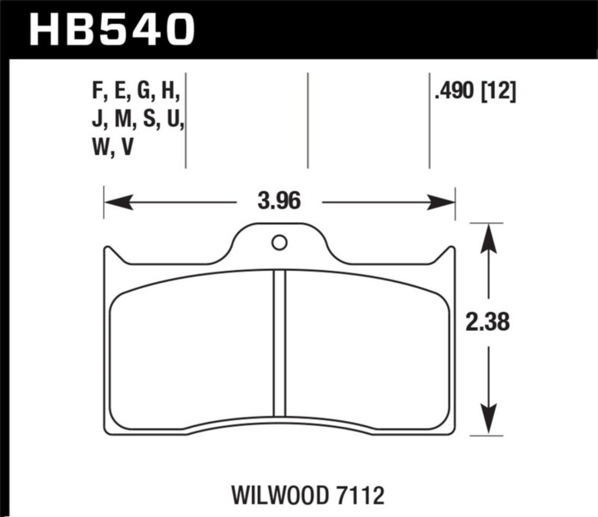 Picture of Hawk Wilwood 7112 ER-1 Motorsports Brake Pad Set