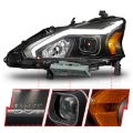 Picture of ANZO 13-15 Nissan Altima w-o Factory HID Bulbs Projector Headlights - w- Light Bar Black Housing