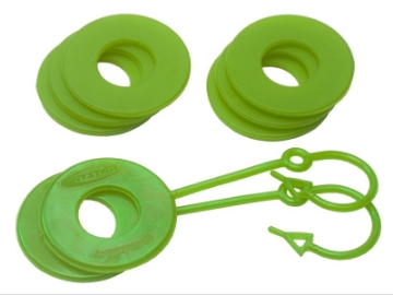 Picture of Daystar Fluorescent Green Locking D Ring Isolator Pair w-Washer Kit
