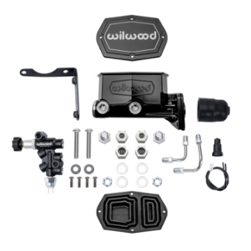 Picture of Wilwood Mopar Compact Tandem Master Cylinder Kit w- Combination Valve 1in Bore - Black