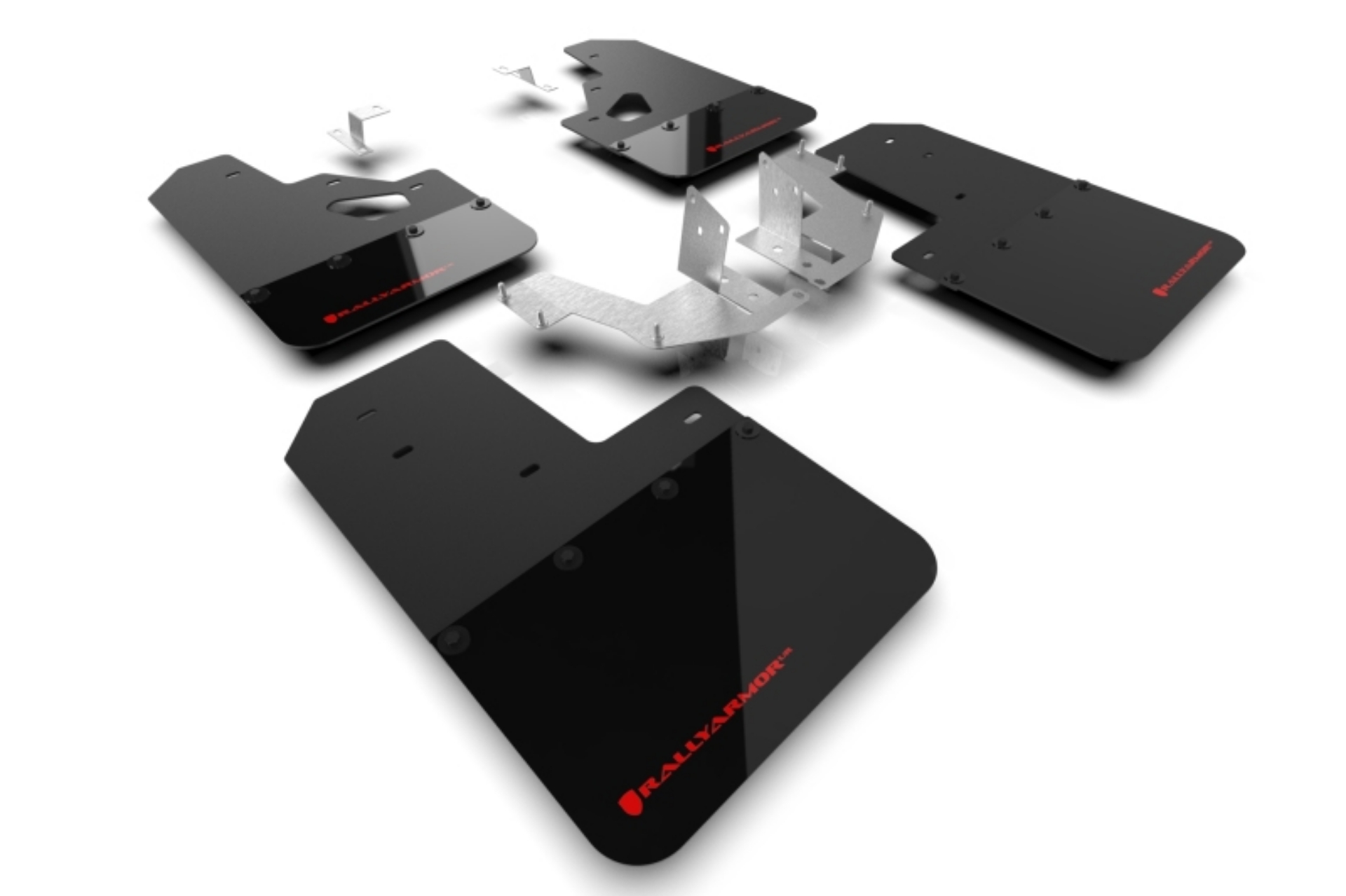 Picture of Rally Armor 21-25 Ford Bronco Plstc Bmpr + RR - NO Rptr-Sprt Blk Mud Flap w-Red Logo