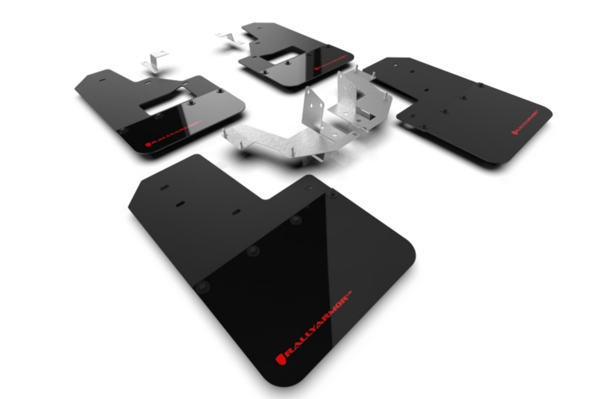 Picture of Rally Armor 21-25 Ford Bronco Plstc Bmpr + RB - NO Rptr-Sprt Blk Mud Flap w-Red Logo