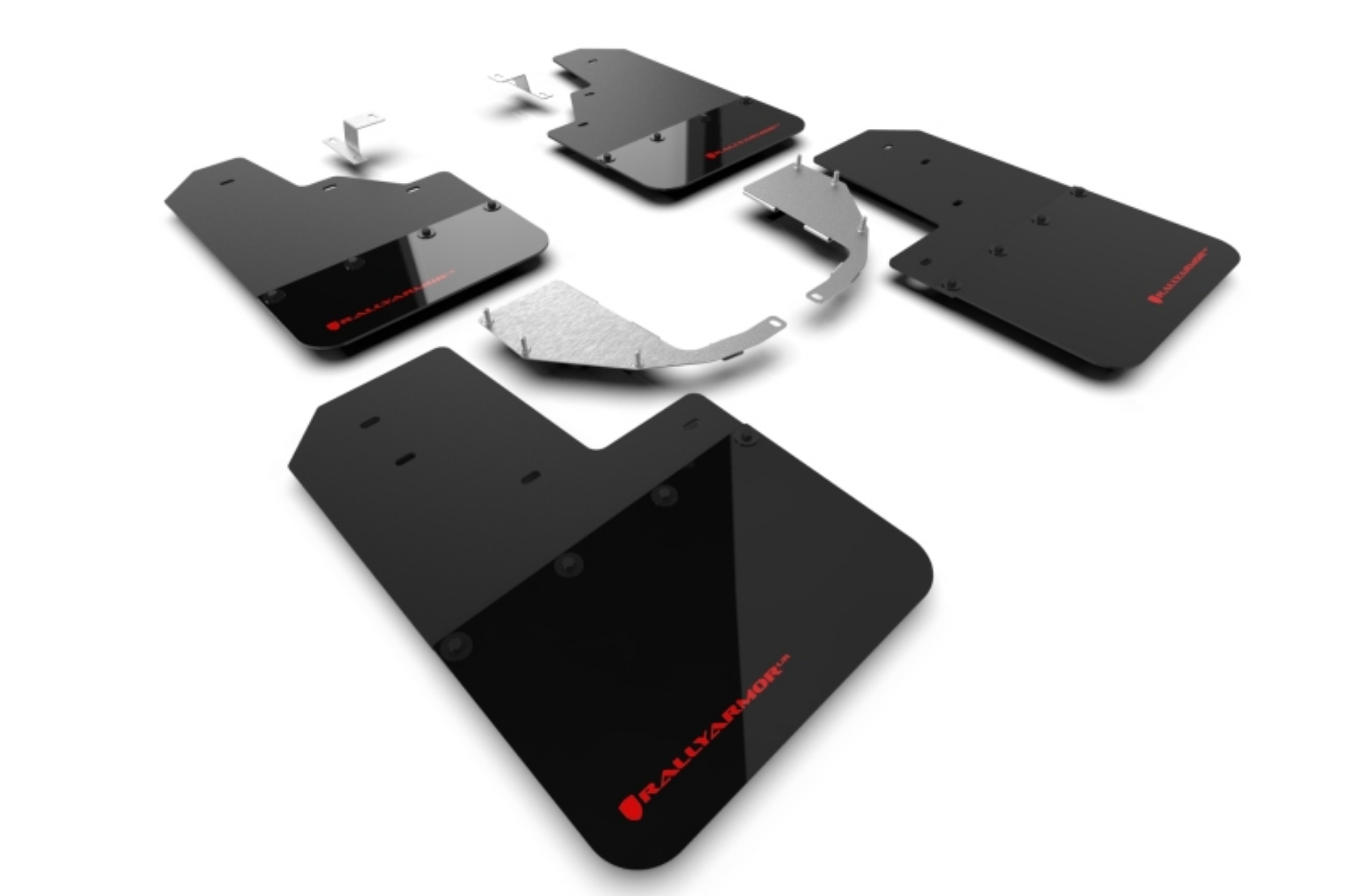 Picture of Rally Armor 21-25 Ford Bronco Steel Bmpr - NO Rptr-Sprt - NO RR-RB Blk Mud Flap w-Red Logo