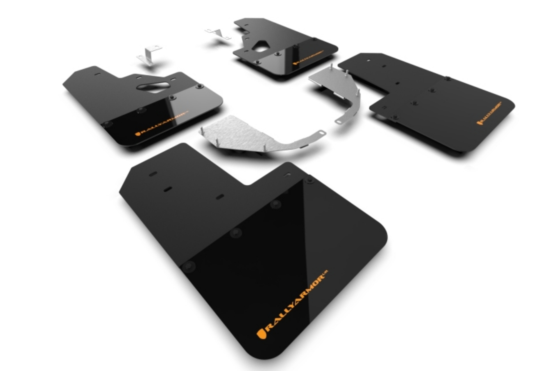 Picture of Rally Armor 21-25 Ford Bronco Steel Bmpr + RR- NO Rptr-Sprt Blk Mud Flap w-Cy Orange Logo