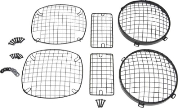 Picture of Kentrol 97-06 Jeep Wrangler TJ Wire Mesh Guard Set 6 Pieces - Powdercoat Black