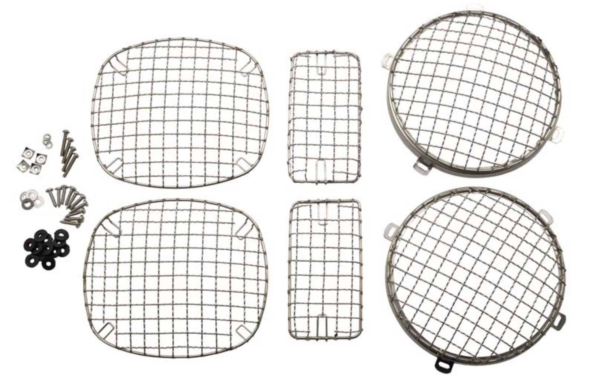 Picture of Kentrol 97-06 Jeep Wrangler TJ Wire Mesh Guard Set 6 Pieces - Polished Silver