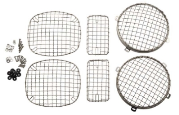 Picture of Kentrol 97-06 Jeep Wrangler TJ Wire Mesh Guard Set 6 Pieces - Polished Silver
