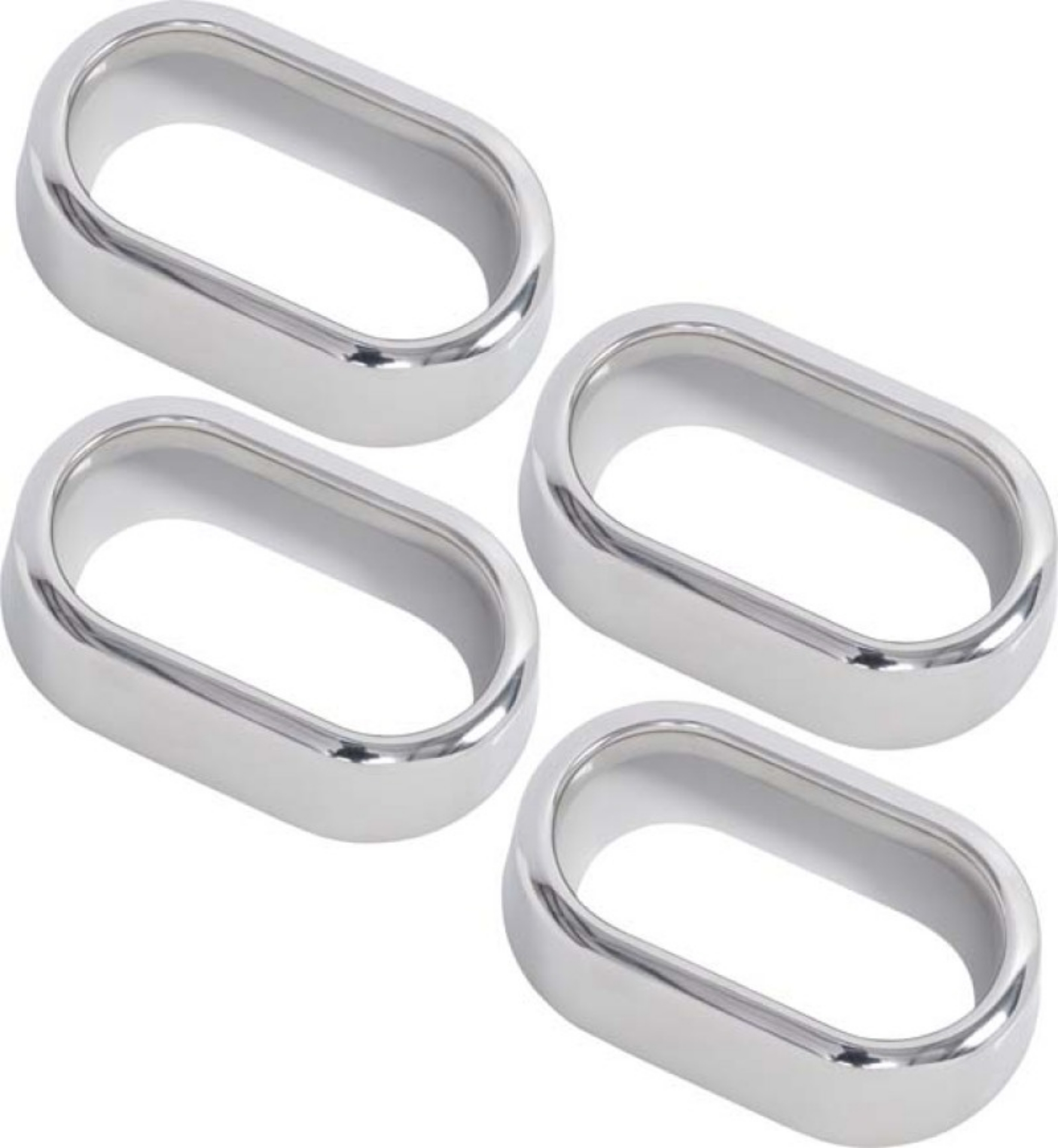 Picture of Kentrol 07-10 Jeep Wrangler JK Interior Door H-le Bezels 4 Pieces - Polished Silver