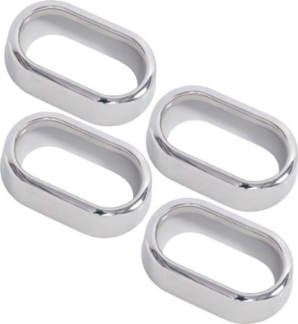 Picture of Kentrol 07-10 Jeep Wrangler JK Interior Door H-le Bezels 4 Pieces - Polished Silver
