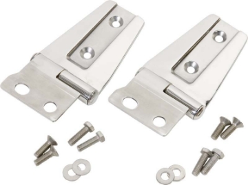 Picture of Kentrol 07-18 Jeep Wrangler JK Hood Hinge Pair - Polished Silver
