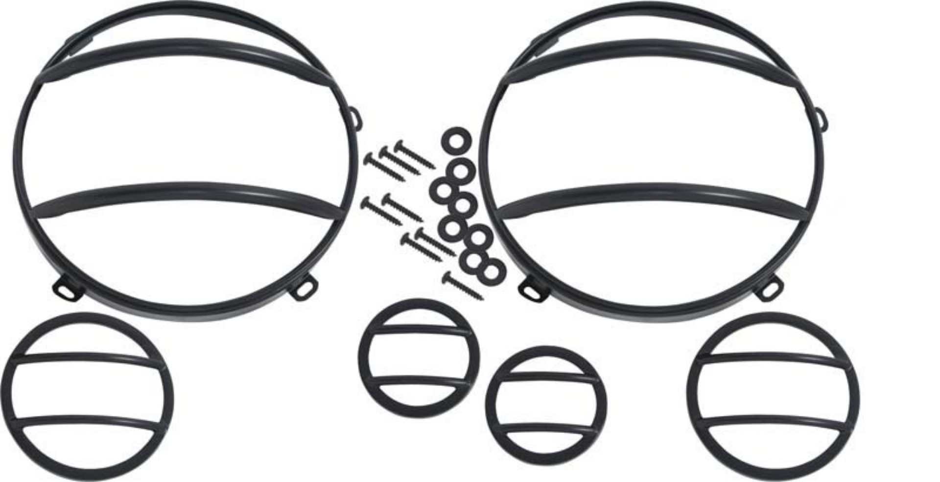 Picture of Kentrol 07-18 Jeep Wrangler JK Headlight-Marker Cover Set 6 Pieces - Powdercoat Black