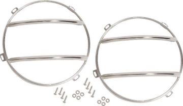Picture of Kentrol 07-18 Jeep Wrangler JK Euro Headlight Guards Pair - Polished Silver