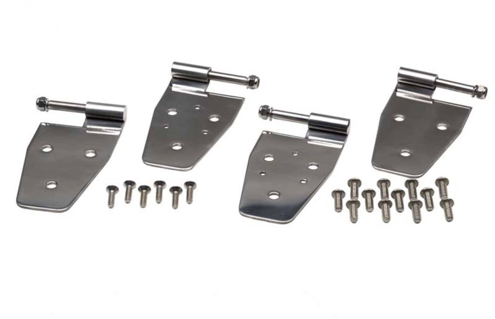 Picture of Kentrol 97-06 Jeep Wrangler TJ Door Hinge Set 4 Pieces - Polished Silver