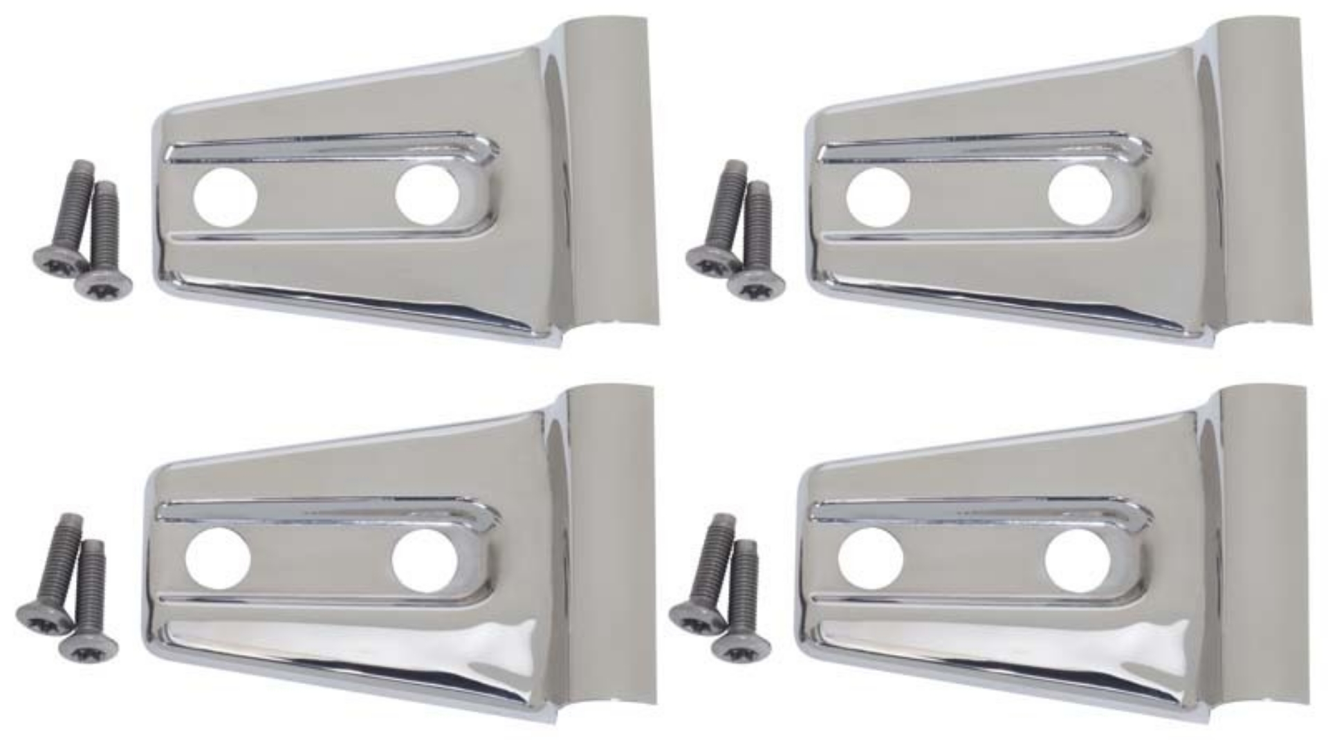 Picture of Kentrol 07-18 Jeep Wrangler JK Door Hinge Overlays 4 Pieces 2 Door - Polished Silver