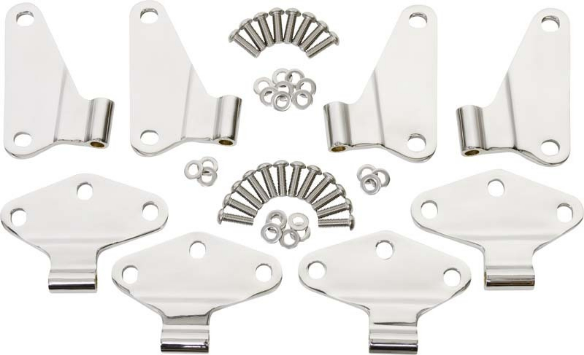 Picture of Kentrol 07-18 Jeep Wrangler JK Body Door Hinge Set 8 Pieces 4 Door - Polished Silver