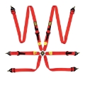 Picture of OMP Safety Harness First 2In Red Fia 8853-2016 Pull Up - Steel Adj