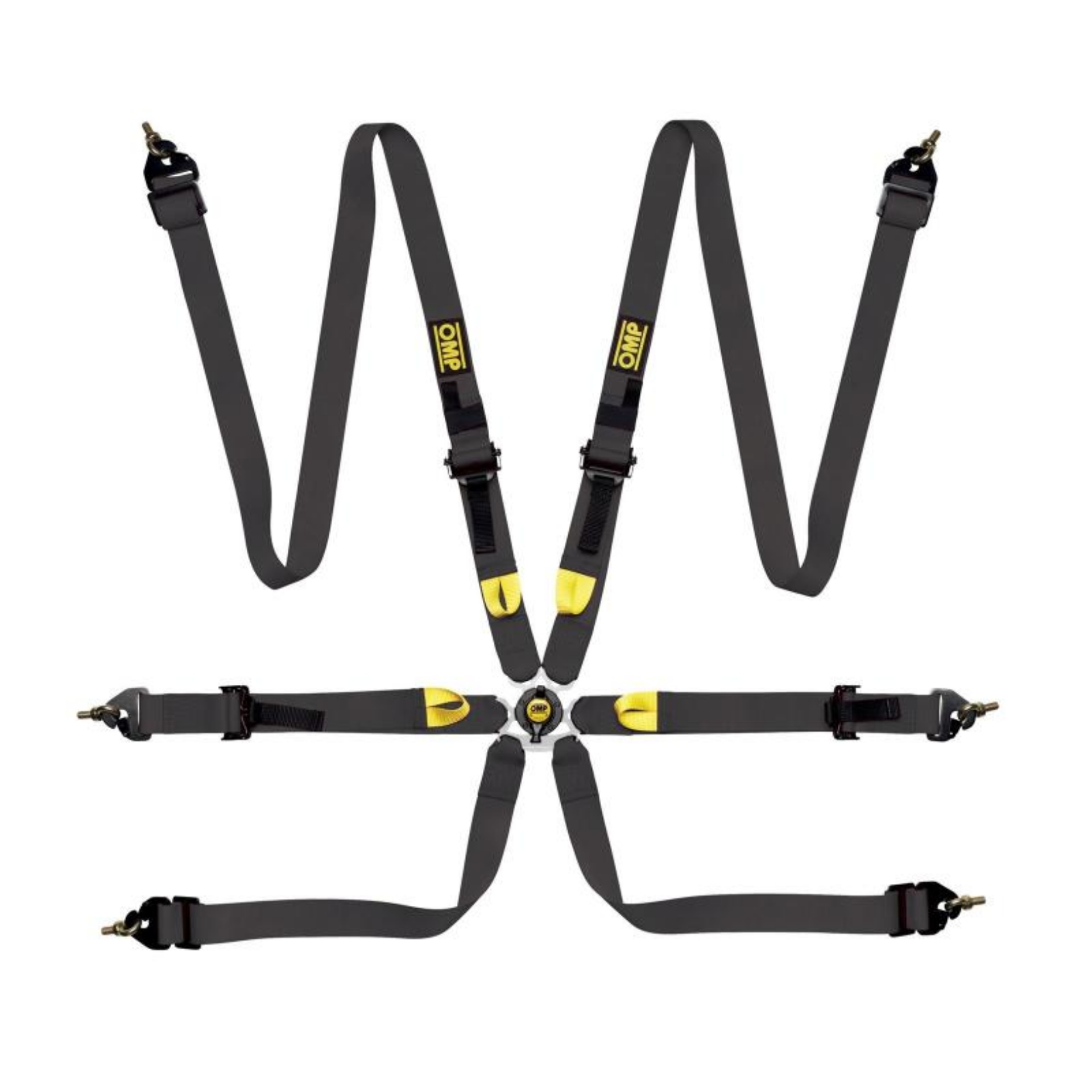 Picture of OMP Safety Harness First 2In Black Fia 8853-2016 Pull Up - Steel Adj