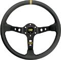 Picture of OMP Dished Steering Wheel Corsica 330-Black In Suede Leather With Anodized Spokes