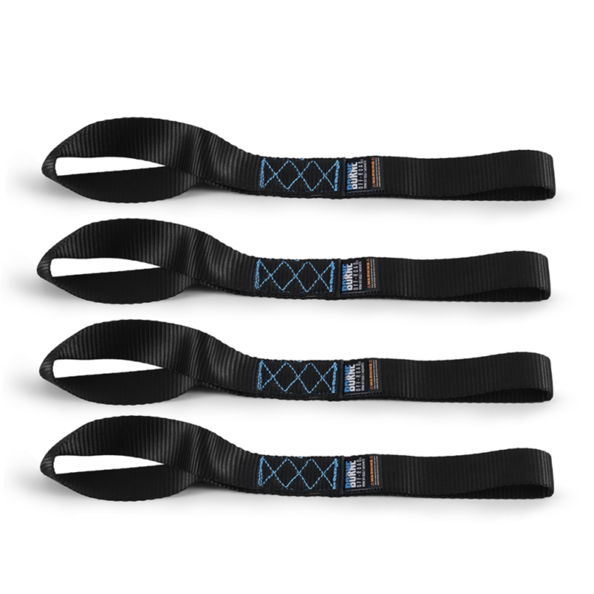 Picture of Borne Off-Road Soft Loop Tie-Down Straps 4-Pack Black