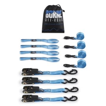 Picture of Borne Off-Road Medium-Duty Ratchet Tie-Down Kit 4-Pack Blue