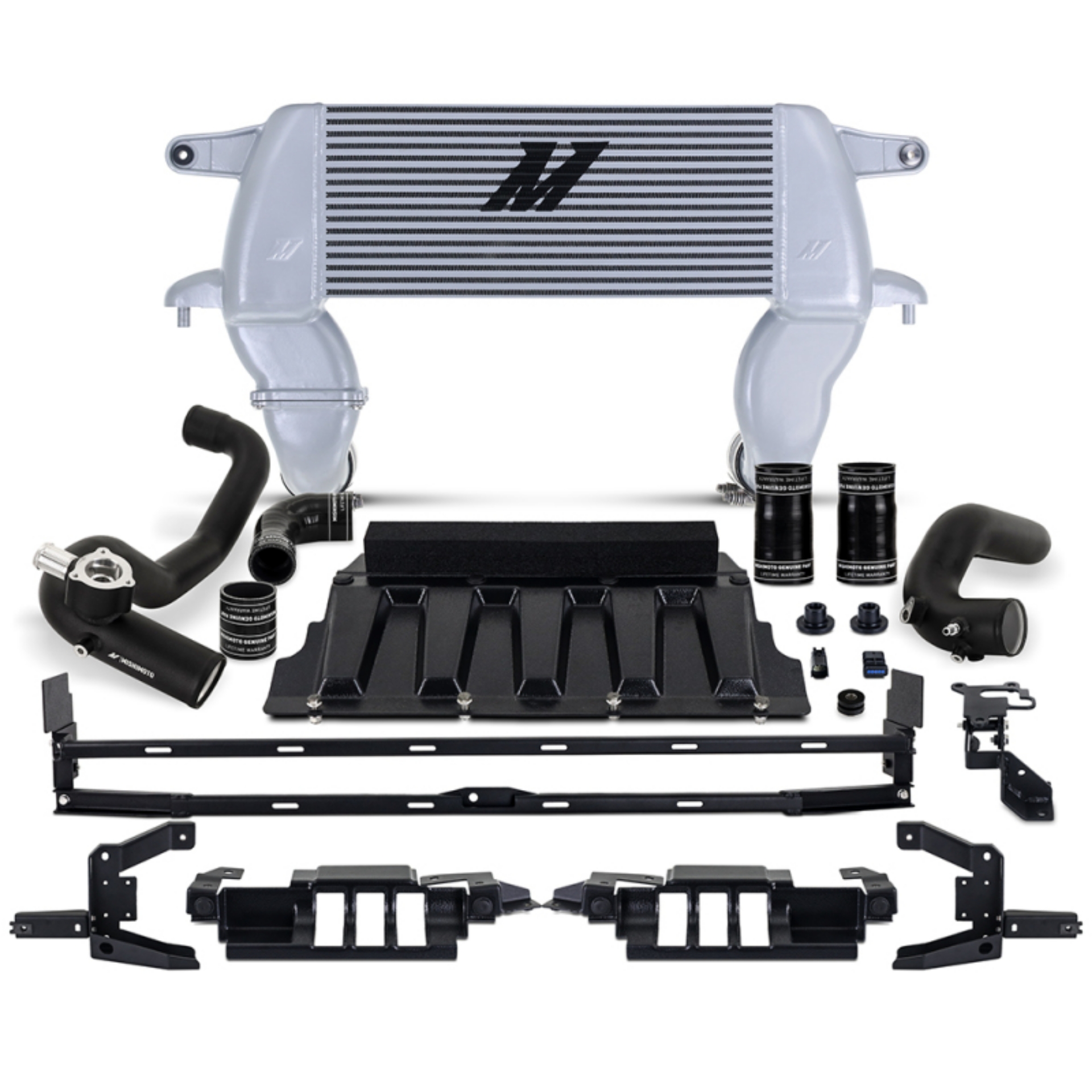 Picture of Mishimoto 21+ Bronco 2-3L High Mount INT Kit SL Core BK Pipes