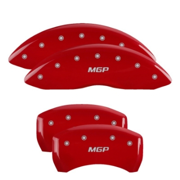 Picture of MGP 4 Caliper Covers Engraved Front & Rear 18-19 Buick Regal Sportback Red Finish Silver Characters