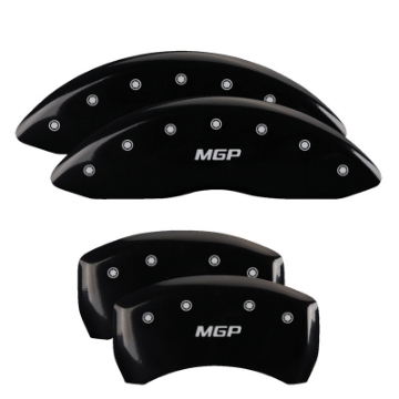 Picture of MGP 4 Caliper Covers Engraved Front-Rear 18-19 Buick Regal Sportback Black Finish Silver Characters
