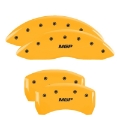 Picture of MGP 4 Caliper Covers Engraved Front-Rear 18-19 Buick Regal Sportback Yellow Finish Silver Characters