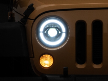 Picture of Raxiom 07-18 Jeep Wrangler JK Axial Series LED Headlights- Black Housing Clear Lens