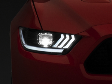 Picture of Raxiom 15-17 Ford Mustang GT350 GT500 LED Projector Headlights- Blk Housing Clear Lens