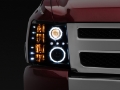 Picture of Raxiom 07-13 Silverado 1500 Super White LED Halo Projector Headlights- Black Housing Clear Lens