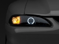 Picture of Raxiom 94-98 Ford Mustang LED Halo Projector Headlights- Black Housing Smoked Lens