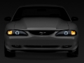 Picture of Raxiom 94-98 Ford Mustang LED Halo Projector Headlights- Black Housing Smoked Lens