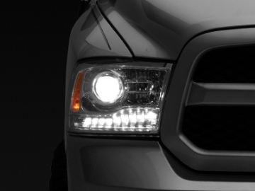 Picture of Raxiom 09-18 Dodge RAM 1500 LED Halo Headlights w- Swtchbck Turn Signals- Chrome Hsng Clear Lens