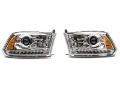 Picture of Raxiom 09-18 Dodge RAM 1500 LED Halo Headlights w- Swtchbck Turn Signals- Chrome Hsng Clear Lens