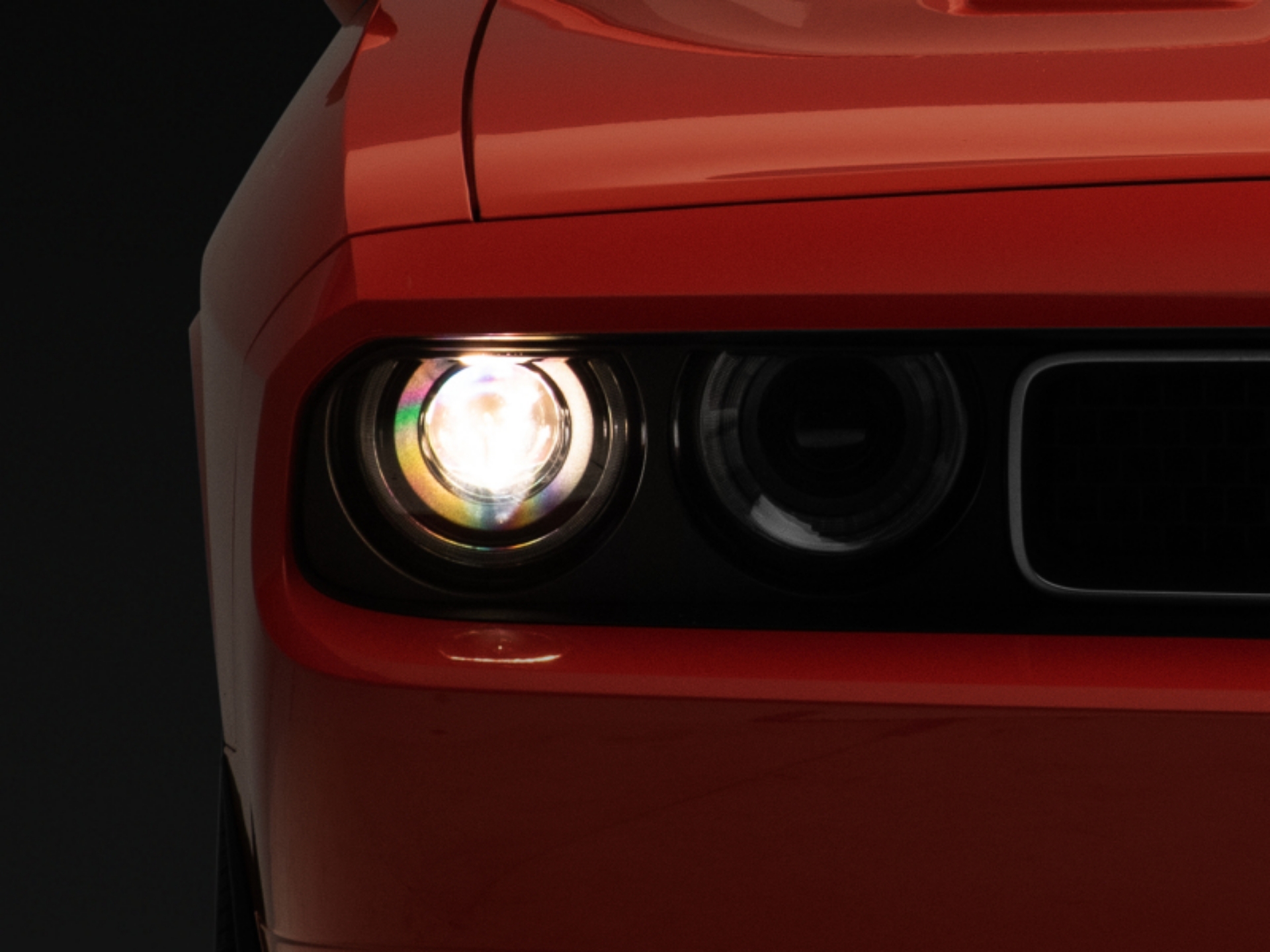 Picture of Raxiom 08-14 Dodge Challenger Halo Projctr Headlights w-Sequential Turn Signals-Blk HsngClear Lens