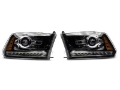 Picture of Raxiom 09-18 Dodge RAM 1500 LED Halo Headlights w-Switchback Turn Signals- Blk Housing Clear Lens