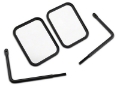 Picture of Officially Licensed Jeep 66-18 CJ5- CJ7-Wrangler YJ- TJ-JK Adv Mirrors w Embossed Jeep Logo-Txt Blk