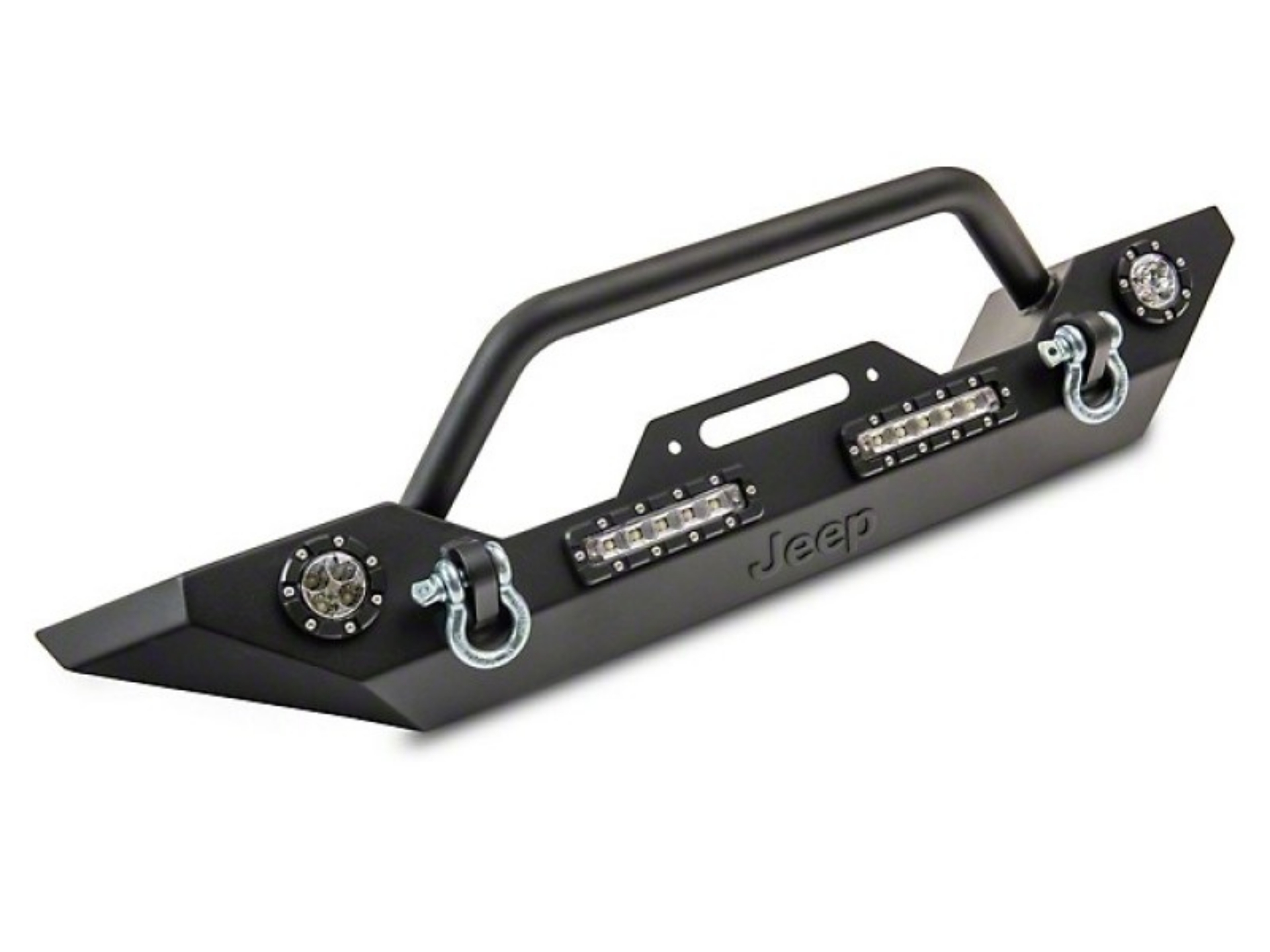 Picture of Officially Licensed Jeep 07-18 Wrangler JK Trail Force HD Front Bumper w- LED Lights and Jeep Logo