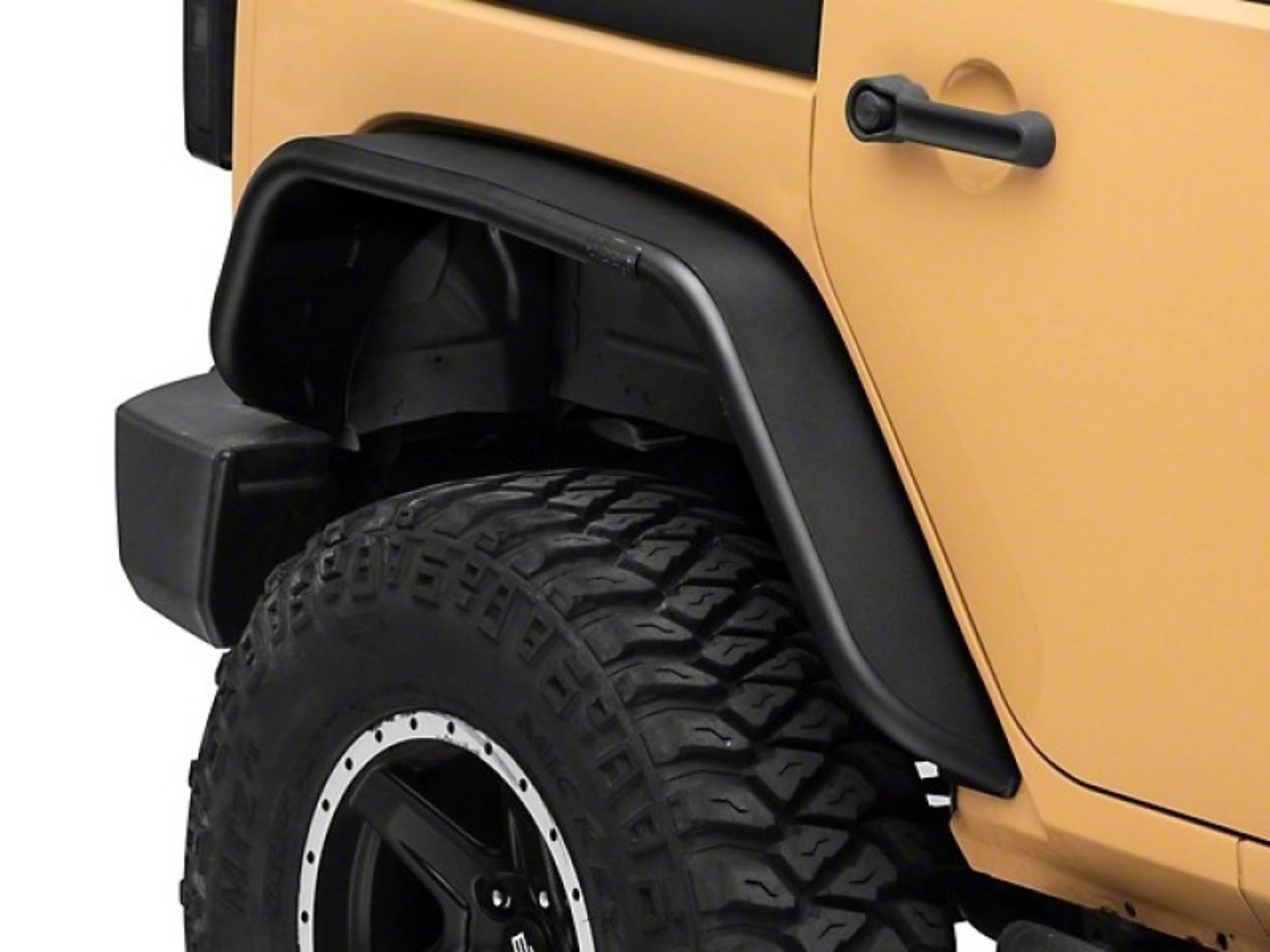 Picture of Officially Licensed Jeep 07-18 Jeep Wrangler JK Tubular Fender Flares w- Jeep Logo- Rear