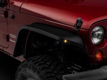 Picture of Officially Licensed Jeep 07-18 Jeep Wrangler JK Slim Fender Flares w- Jeep Logo- Front