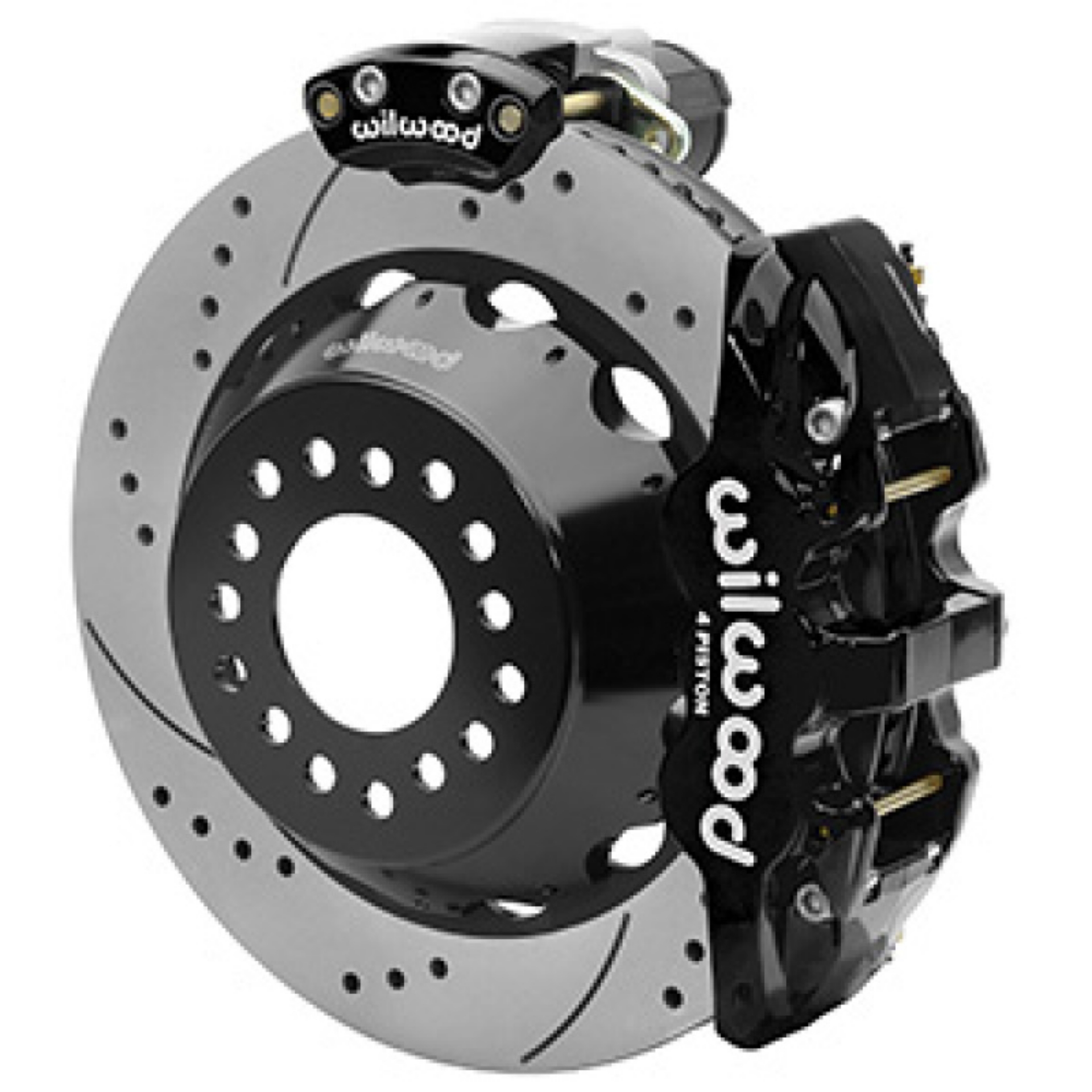 Picture of Wilwood AERO4 Big Brake Rear Electronic Parking Brake Kit - Black - Powder Coat Caliper - D-S Rotor