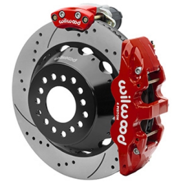 Picture of Wilwood AERO4 Big Brake Rear Electronic Parking Brake Kit - Red - Powder Coat Caliper - D-S Rotor