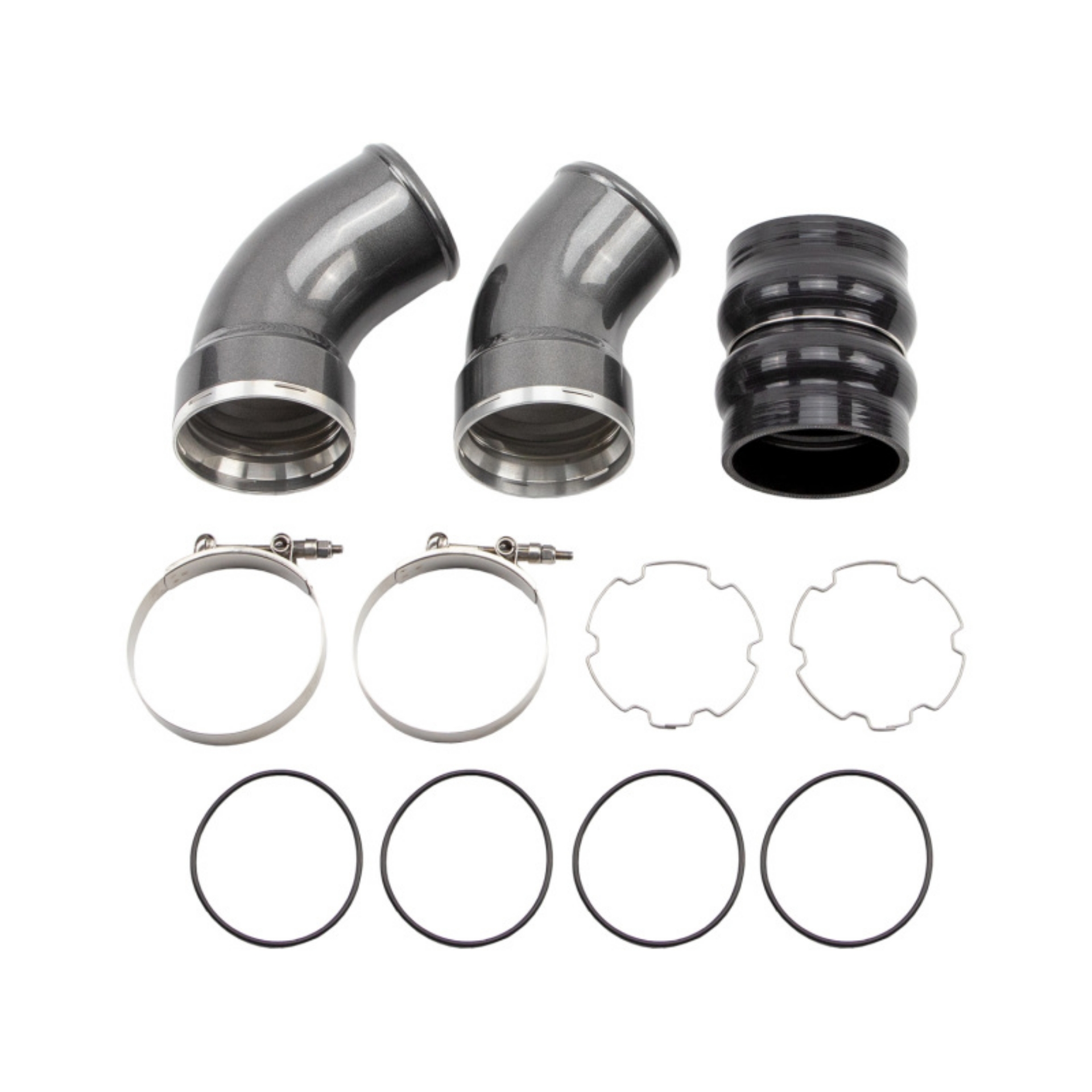 Picture of Wehrli 06-10 Chevrolet 6-6L LBZ-LMM Duramax Passenger Side 3-5in Intercooler Pipe - WCFab Grey