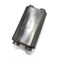 Picture of Ticon Industries 17in OAL 2-5in Thin Oval Matte Finish Titanium Muffler - 2-5in Dual In-Dual Out