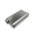 Picture of Ticon Industries 17in Overall Length 3in Thin Oval Titanium Muffler - 3in Offset In-Offset Out