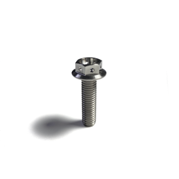 Picture of Ticon Industries Titanium Bolt Flanged M5x20x-8TP 8mm 6pt Head Drilled