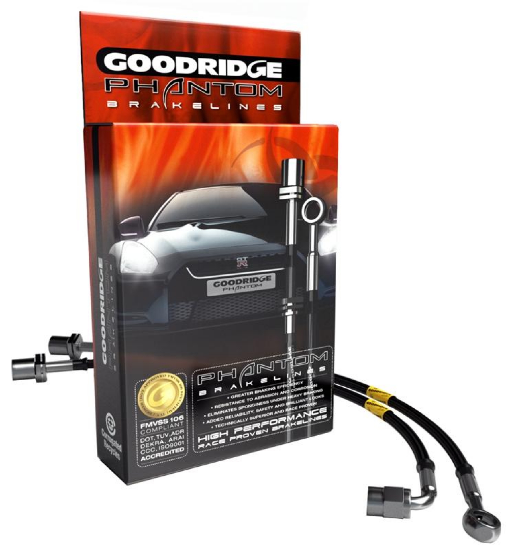 Picture of Goodridge 08-14 Subaru Impreza STi w-Brembo Calipers Phantom Stainless Steel Brake Line Kit